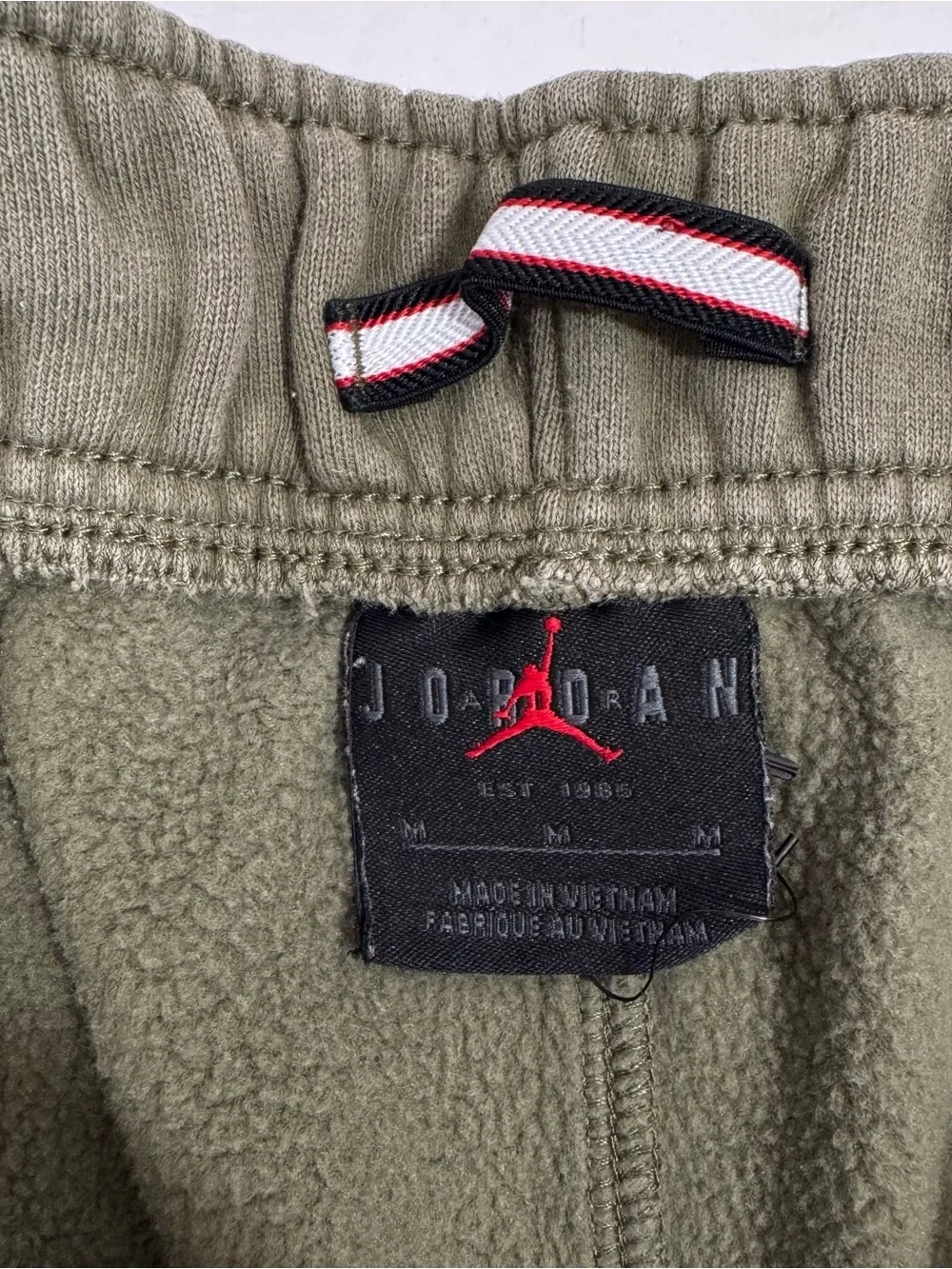 Jordan Olive Green Fleece Sweat Shorts Size M Athletic Lounge Casual Workout